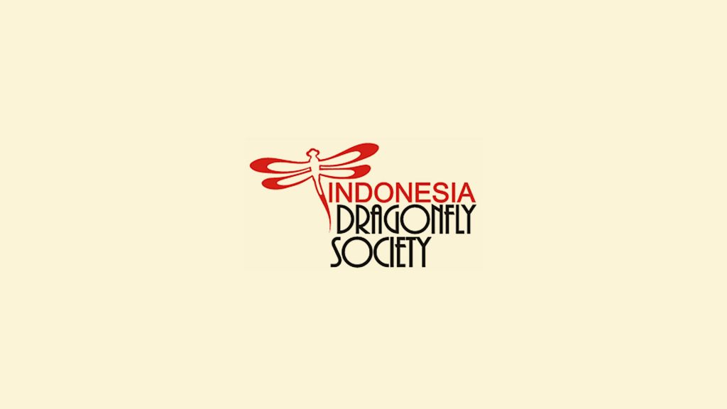 Logo Indonesia Dragonfly Society dengan gambar capung berwarna merah.
