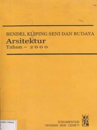 Bendel Kliping Seni Dan Budaya Arsitektur Tahun 2000