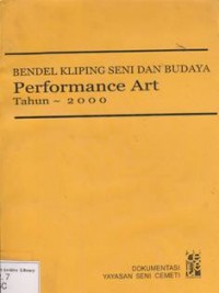Image of Bendel Kliping Seni dan Budaya Performance Art Tahun 2000