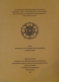 Analisis SWOT Terhadap Kinerja Organisasi Indonesia Visual Art Archive (IVAA) Yogyakarta dalam Pelaksanaan Program Publik Kearsipan pada Tahun 2017-2022